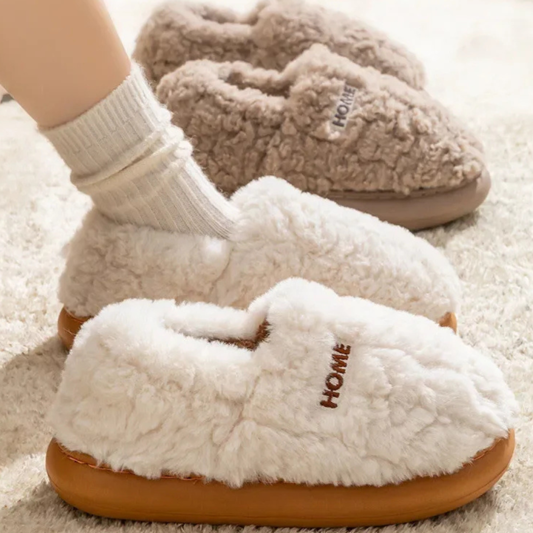 Accueil - Pantoufles en peluche doublées