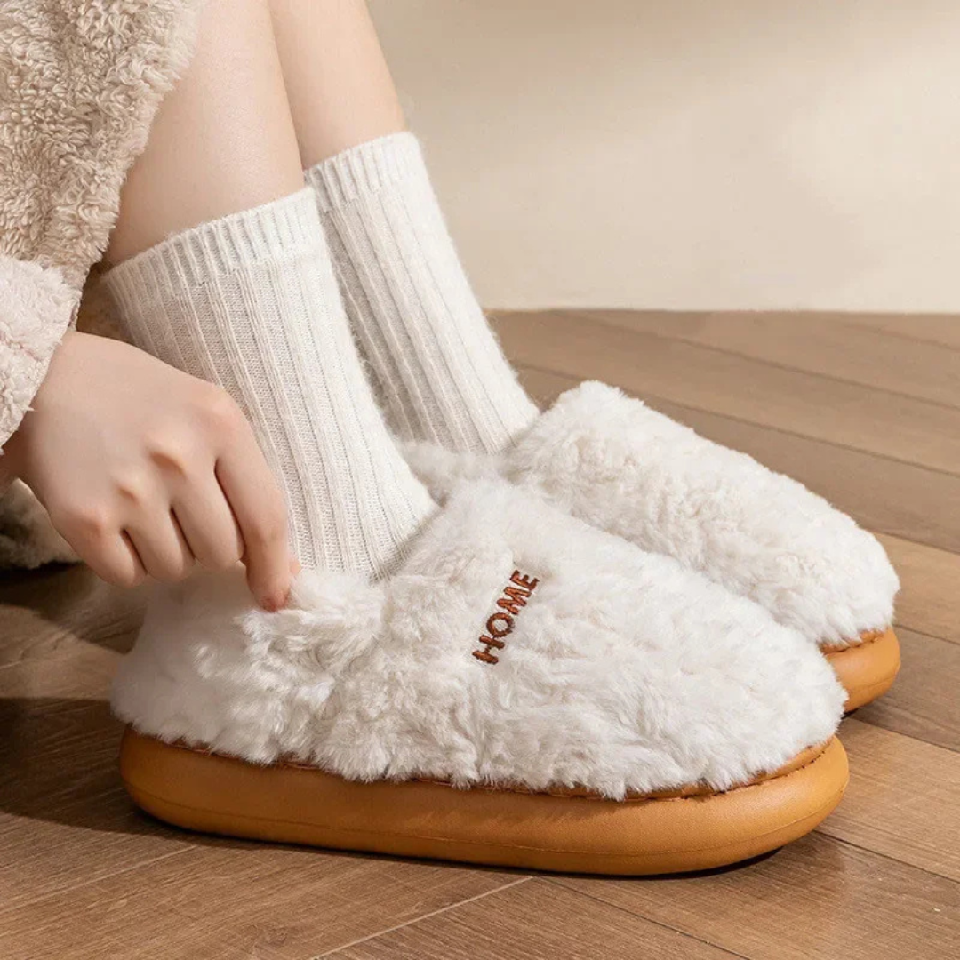 Accueil - Pantoufles en peluche doublées