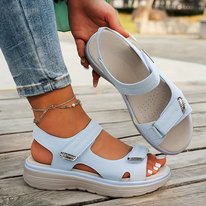 Élise™ | Sandales Compensées Élégantes et Confortables pour Femme – Bride de Cheville &amp; Semelle Souple