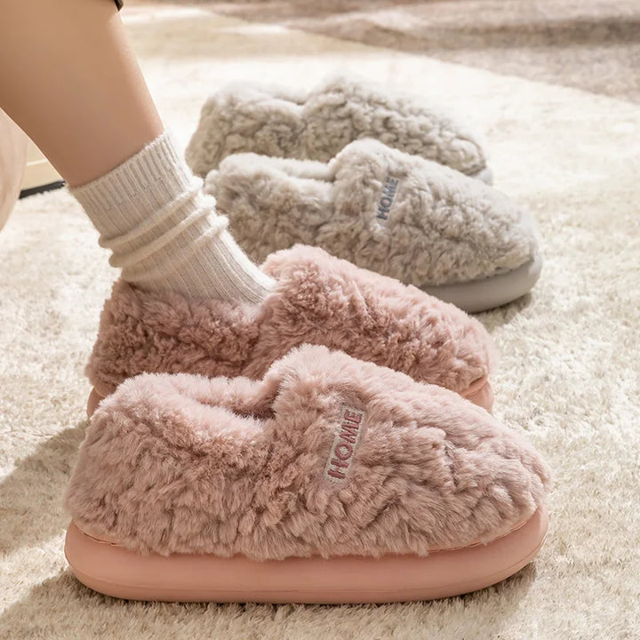 Accueil - Pantoufles en peluche doublées