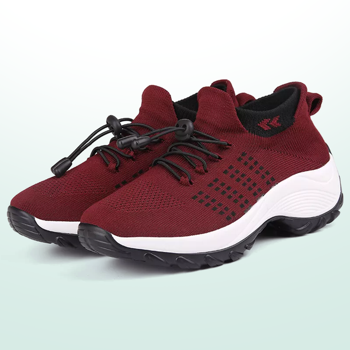 Ambulo Chaussures Orthopédiques en Tricot - Noir Rouge