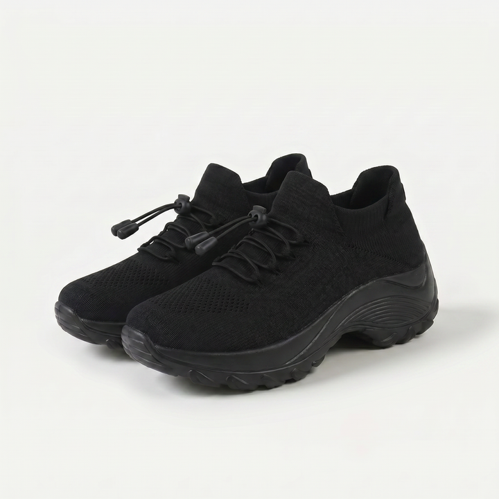 Chaussures orthopédiques Ambulo en tricot - Noir intégral
