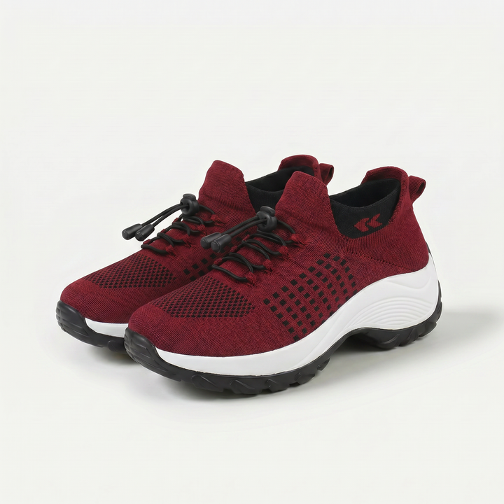 Ambulo Chaussures orthopédiques en maille tricotée - Noir Rouge