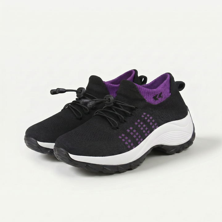 Chaussures orthopédiques Ambulo en tricot – Violet et noir