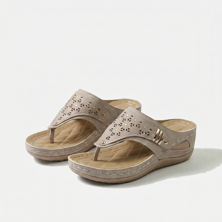 Élodie - Sandales compensées à bout en V pour femme