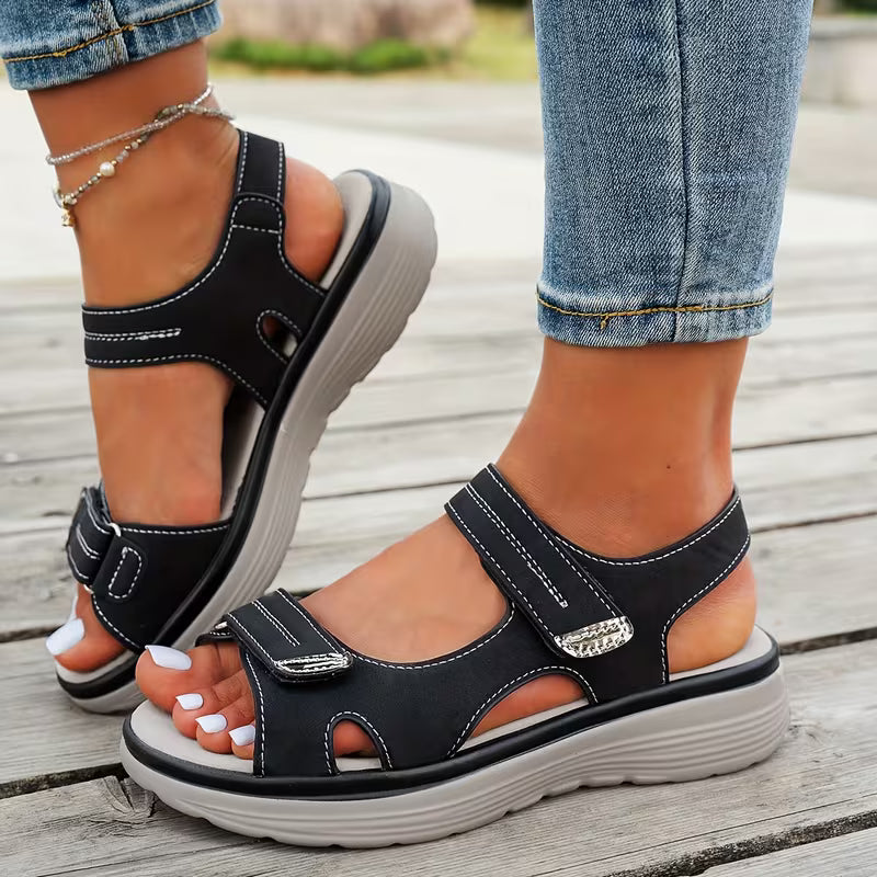 Élise™ | Sandales Compensées Élégantes et Confortables pour Femme – Bride de Cheville &amp; Semelle Souple
