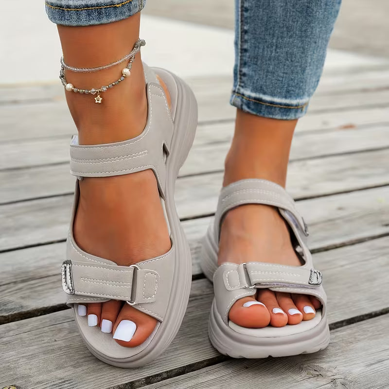 Élise™ | Sandales Compensées Élégantes et Confortables pour Femme – Bride de Cheville &amp; Semelle Souple