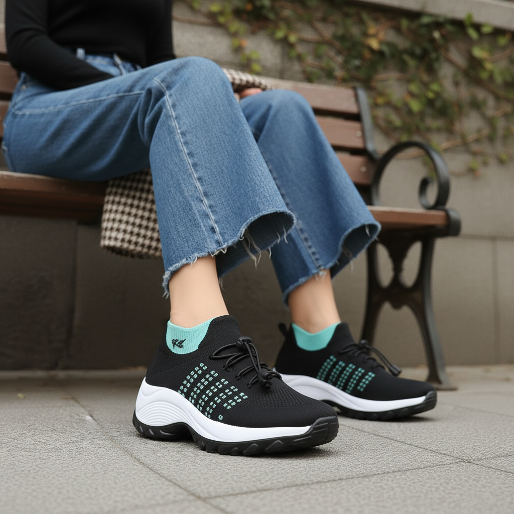 Ambulo Chaussures Orthopédiques en Tricot - Vert Noir