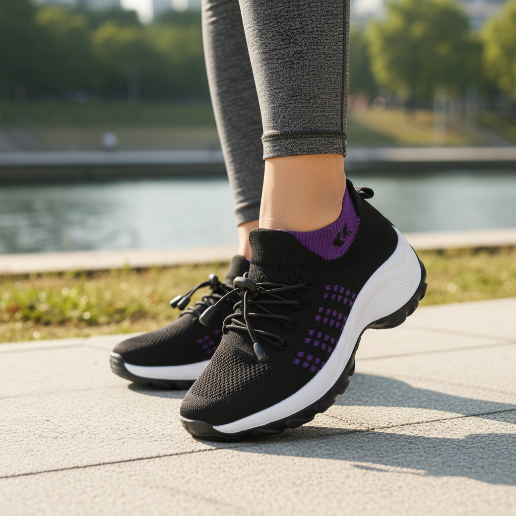 Chaussures orthopédiques Ambulo en tricot - Noir violet