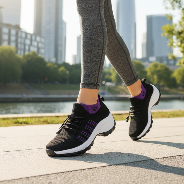Chaussures orthopédiques Ambulo en tricot - Noir violet