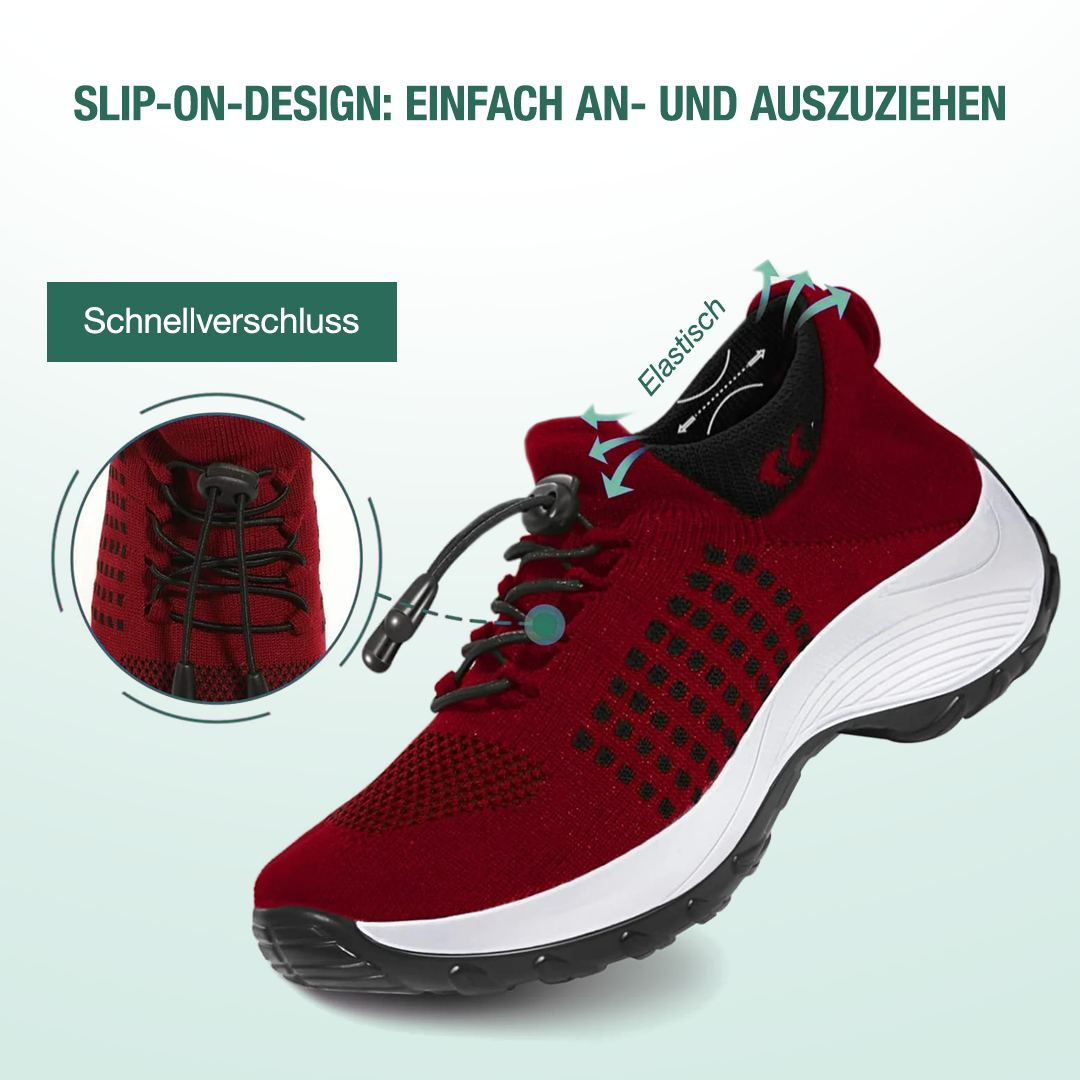 Ambulo Chaussures orthopédiques en maille - Noir et rouge