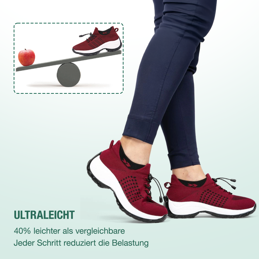 Ambulo Chaussures orthopédiques en maille - Noir et rouge