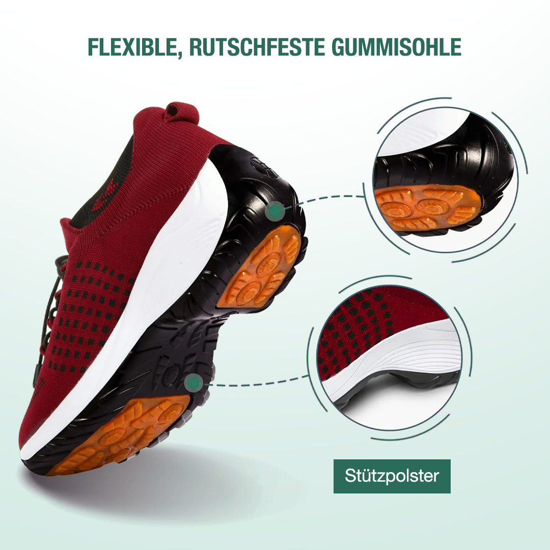 Ambulo Chaussures Orthopédiques en Tricot - Noir Rouge