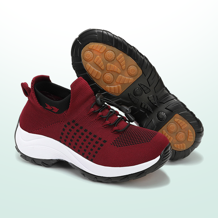 Ambulo Chaussures orthopédiques en maille tricotée - Noir Rouge
